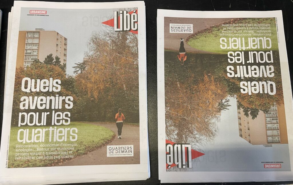 L'image montre deux unes du journal Libération, avec en titre "quel avenirs pour les quartiers"